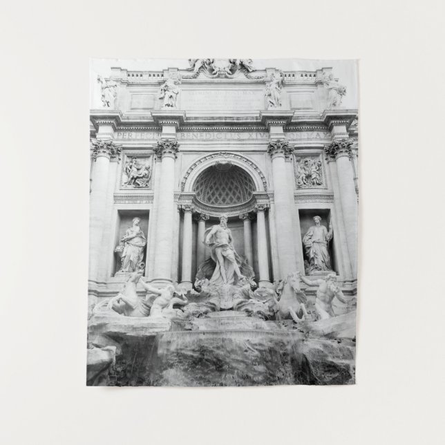 Tenture Fontaine de Trevi à Rome en noir et blanc #1 #trav (Devant)