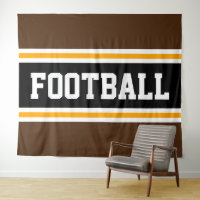 FOOTBALL Amusant Brun Noir Orange Rayures de Cours