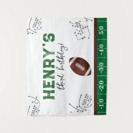 Tenture Football Birthday Fabric Arrière-plan