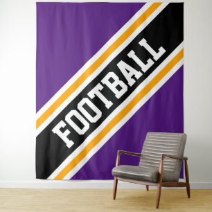 Tenture FOOTBALL Royal Purple Yellow Black Stripes