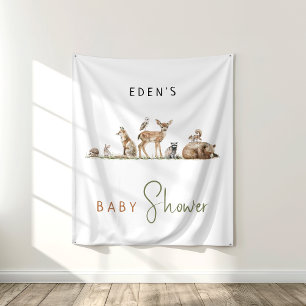 Tenture Forêt Bois Animaux Baby shower Contexte
