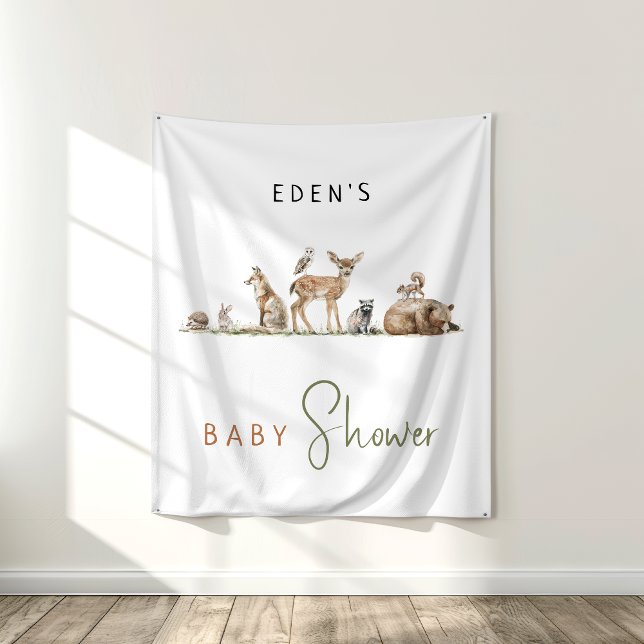 Tenture Forêt Bois Animaux Baby shower Contexte (Créateur téléchargé)