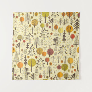 Tenture Forêt d'automne : Motif graphique transparent.