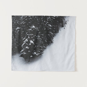 Tenture Forêt d'épinette noire et blanche et neige