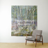 forêt d'hiver peinture aquarelle