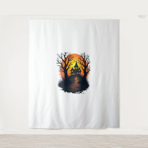 Tenture Forêt hantée - Éffrayante Halloween Nature Tee