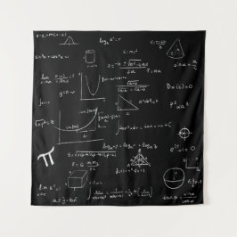 Tenture Formules et équations mathématiques manuscrites No