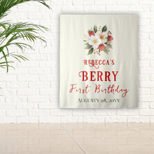 Tenture Fraise rouge rustique Thème Berry Premier annivers