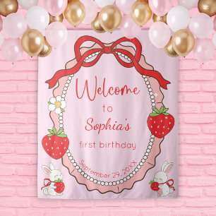 Tenture Frame rose fraise de lapin Anniversaire