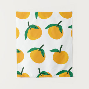 Tenture fruit orange avec patte blanche arrière - plan san