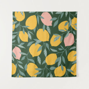 Tenture Fruit vintage citron Motif sans joint