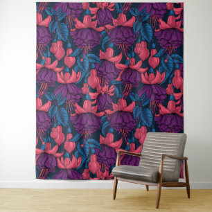 Tenture Fuchsia en bleu et violet
