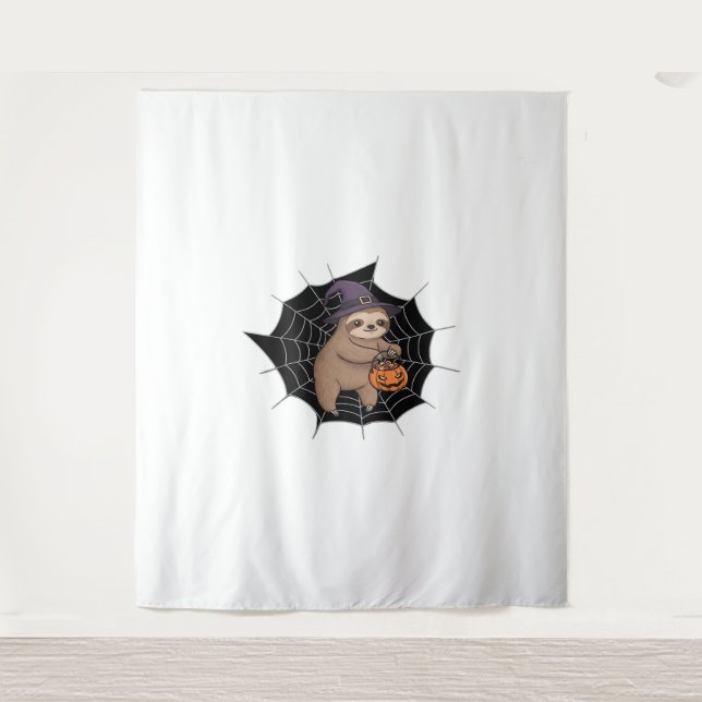 Tenture Fun Halloween Sloth éffrayant - Joli Trick-or-Trea (Devant)