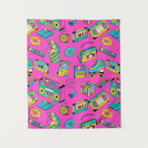 Fun Neon rose Retro 80s 90s Tech Motif brillant