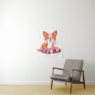 Tenture Funky Corgi Chien moyen Dog Extraire ceci