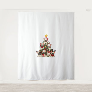 Tenture Funky French Bulldog Christmas Tree Snowflakes San
