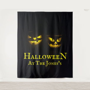 Tenture Funky personnalisé jaune noir citrouille d'Hallowe