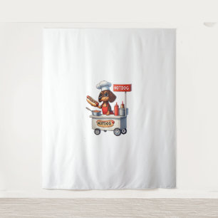 Tenture Funny Dachshund Saucisse Chien Weenie Hotdog Sandw