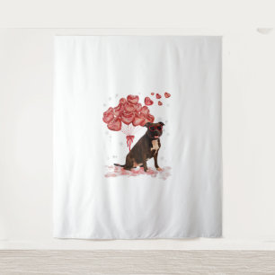 Tenture Funny Pitbull Coeur Valentines Jour Chien Papa Mam