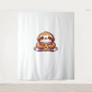 Tenture Funny Sloth mangeant Pizza, Kawaii Amoureux des an