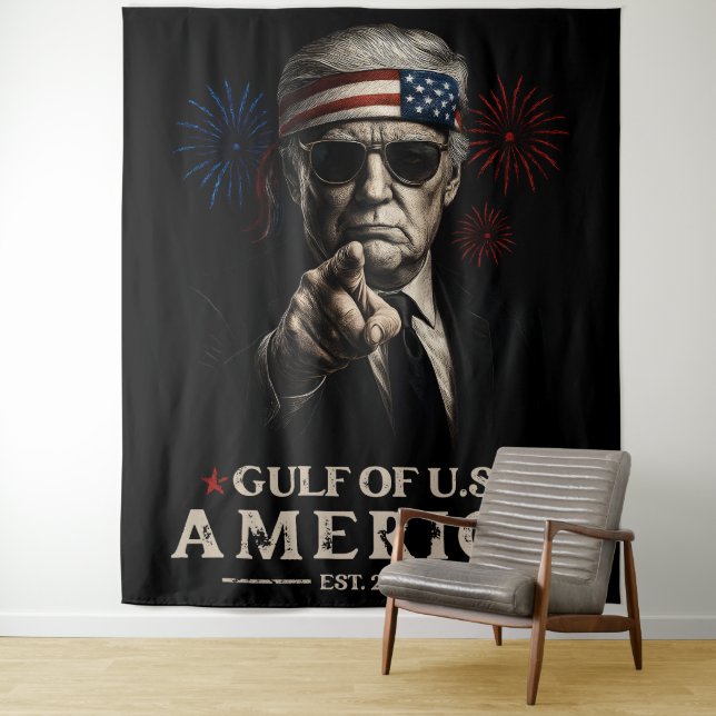 Tenture Funny Trump Golfe Des USA Amérique 2025 4 juillet (En situation)