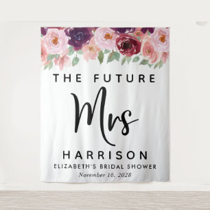 Tenture Future Mme Burgundy Floral Personnalisée Mariage