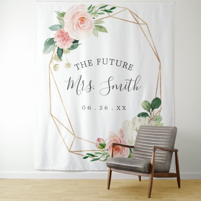 Tenture Future Mrs Bridal Shower Toile de fond Photobooth (En situation)