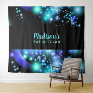 Tenture GALAXIE ÉTOILES ÉTOUFFÉES Fond de Bat Mitzvah