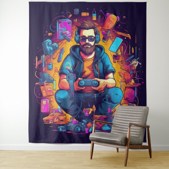 Tenture Gamer Tapestry (En situation)