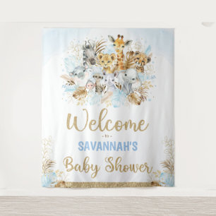 Tenture Garçon Animaux de Safari Tropicaux Baby Shower Bie
