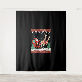 Tenture Garçons Filles Santa Claus équitation Giraffe Slei