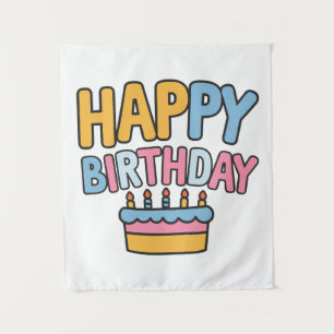 Tenture Gâteau d'anniversaire joyeux