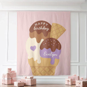 Tenture Gâteau de glace personnalisé pour l'anniversaire d