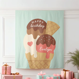 Tenture Gâteau de glace personnalisé pour l'anniversaire d