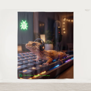 Tenture GeckoDev // Cyberpunk Programmeur Mur Immergé Ta