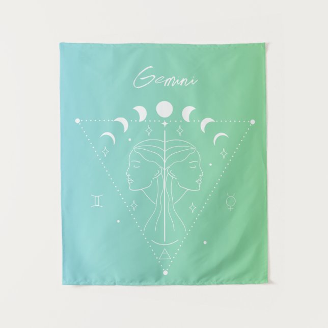 Tenture Gemini zodiaque horoscope étoile dégradé (Devant)