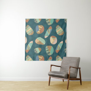 Tenture Geo extérieur XII motif géométrique bleu et vert