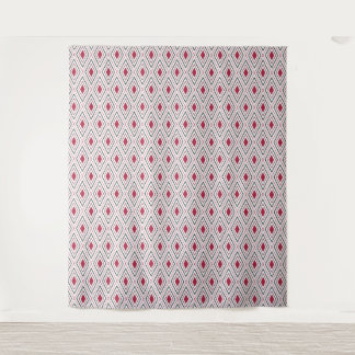 Tenture Géométrie de diamant rouge noir et blanc