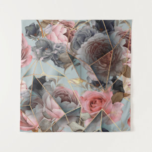 Tenture Géométrie en cristal floral, fond lumineux aquarel
