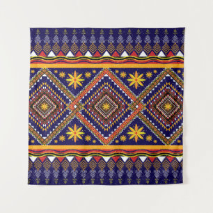 Tenture Géométrique ethnique oriental ikat motif tradition