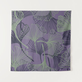 Tenture Gingko biloba : motif vintage abstrait.