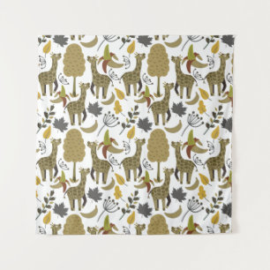Tenture Girafe sans couture motif jaune blanc haute