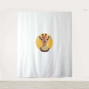 Tenture Giraffe Avec Popcorn Cartoon Humour animal