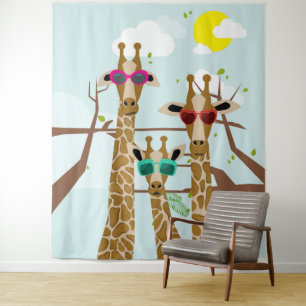 Tenture Giraffes en lunettes de soleil