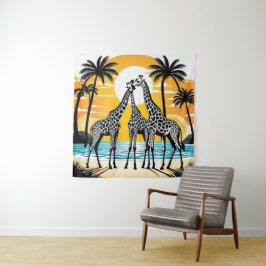 Tenture Giraffes sur la plage