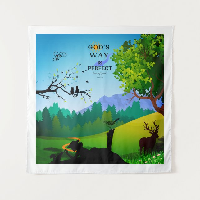 Tenture Girl & Squirrel In Wildlife (Devant)