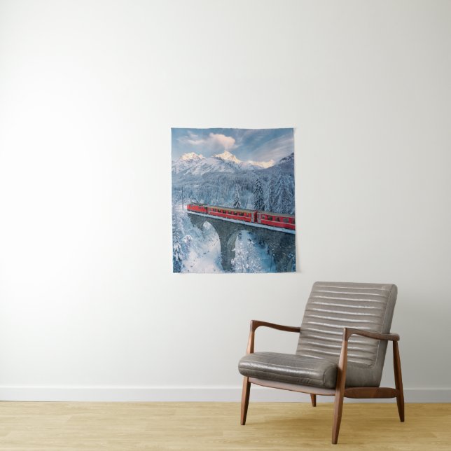 Tenture Glace et neige | Train Express Red Bernina Suisse (En situation)