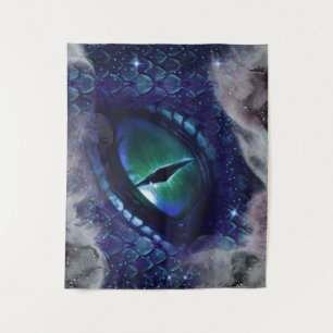 Tenture Glam Enk Gothique Bleu Dragon Médiéval