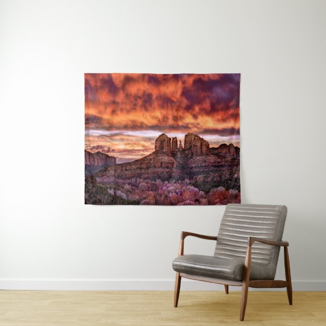 Tenture Gloire de matin rose (En situation (horizontale))