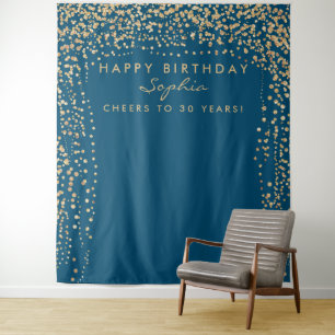 Tenture Gold Confetti Anniversaire N'Importe Quel Âge
